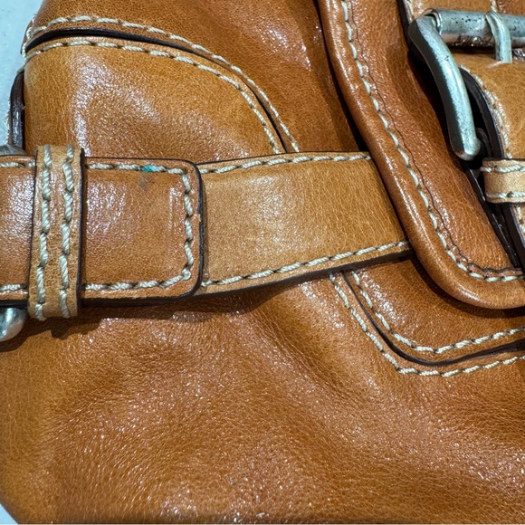 Vintage 90's Michael Kors Leather Tan Saddlebag with Silver Buckles - Picture 16 of 16